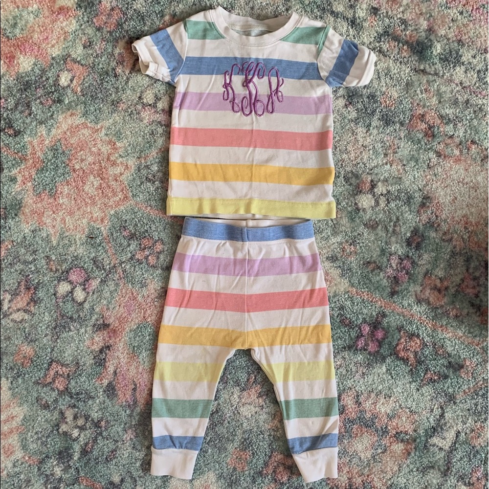 Spring Rainbow Pajamas w Monogram “kKa”